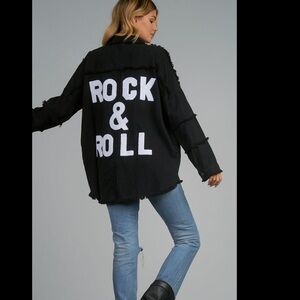 Elan Devan "Rock & Roll" cotton shacket Black denim